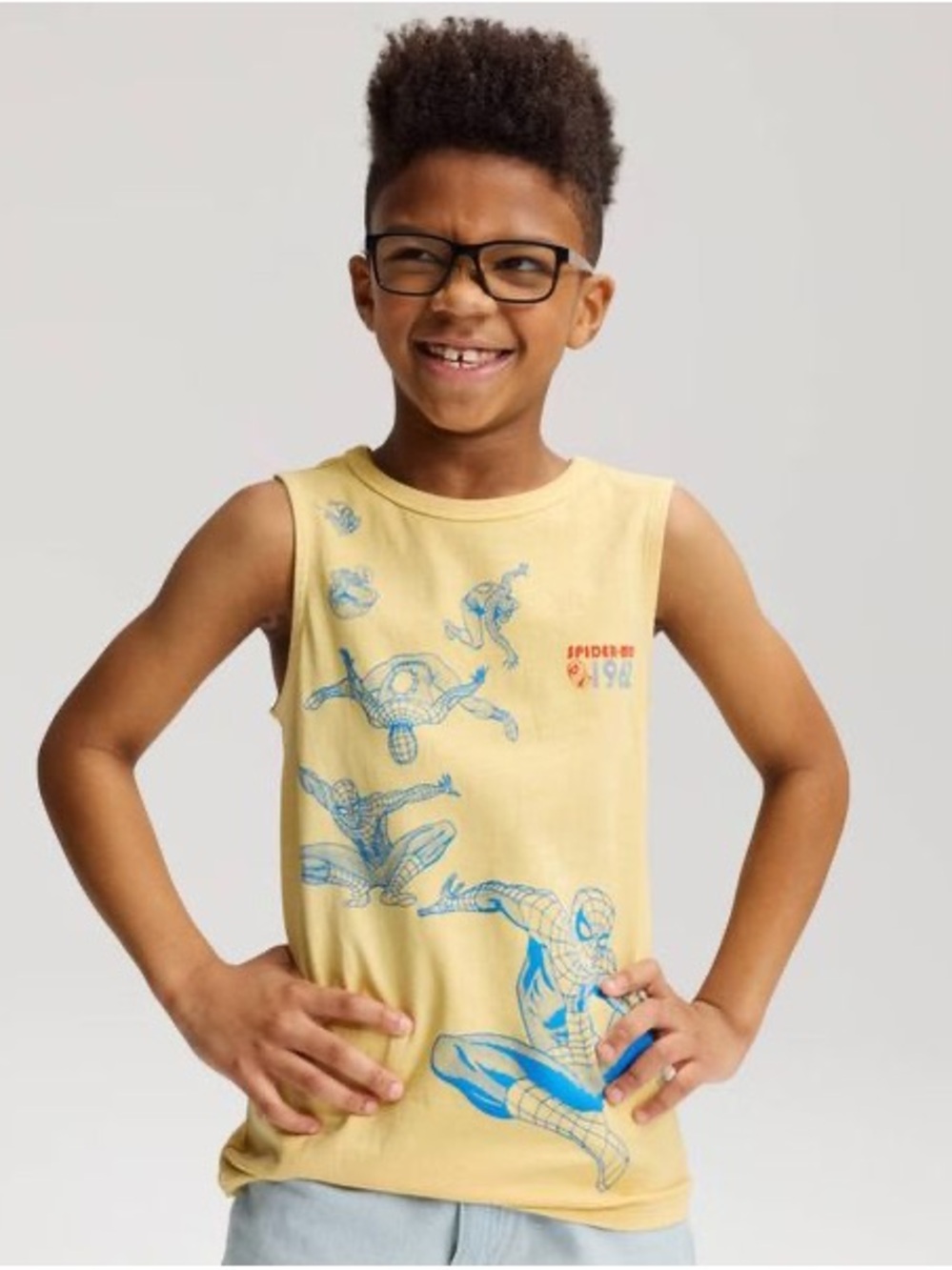 Marvel Yellow Spider-Man Graphic Tank for Kids